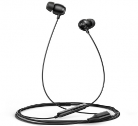 Casti in-ear cu fir Lightning HD Sound functia remote volum control si microfon 1.2M Negru SOHO5177 