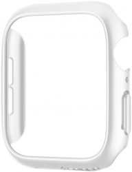 Set husa de protectie 360 din silicon pentru Apple Watch 7 41 mm 2 bucati Transparent/Alb SOHO5183