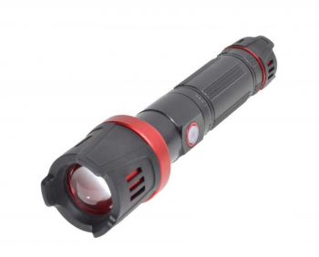 Lanterna metalica cu acumulator Tactica LED Super XHP50 cablu de incarcare Negru SOHO5264 