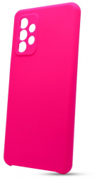 Husa din silicon compatibila cu Samsung Galaxy A33 5G cu protectie la camera silk touch interior din catifea Roz neon 