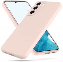 Husa din silicon compatibila cu Samsung Galaxy S22 Plus cu protectie la camera silk touch interior din catifea Roz 