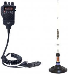 Set Statie radio CB PNI Escort HP 62 Antena CB PNI ML70 cu baza magnetica 145 mm inclusa 