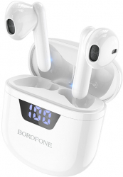 Casti Borofone TWS BW05 Pure Tone Bluetooth White 