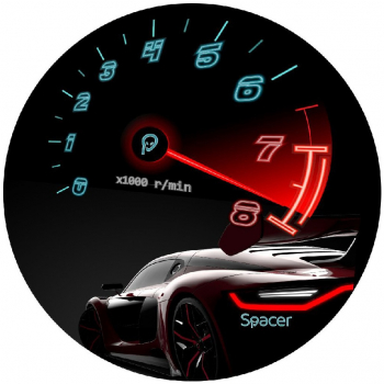 Covor pentru scaun gaming Spacer SPFP-SPEED-120 protectie parchet cauciuc si material textil 1200 x 3mm rotund 