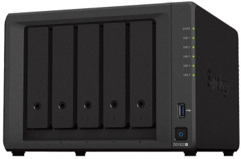 NAS Synology DS1522+ CPU AMD R1600 8GB DDR4 ECC, 5-bay SATA, 2 x M.2 NVMe, 4 x RJ45 Gb, 2 x USB 3.2, 2 x eSATA