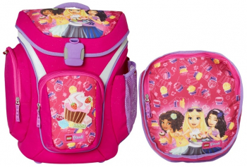 Ghiozdan Scoala Explorer + Sac Sport Lego Core Line - Design Roz Friends Cupcake 