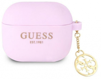 Husa Guess Silicon 4G Charms compatibila cu Airpods 3 Mov 