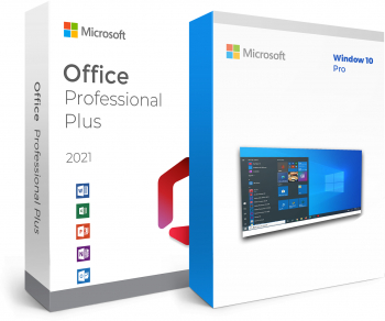 Pachet Windows 10 Pro + Office 2021 Pro Plus Retail Licente Permanente 32 64 bits 
