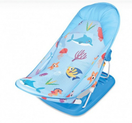 Scaun de baie bebe cu spatar pliabil in 3 pozitii Bleu