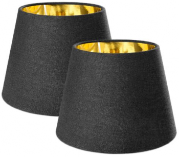 Set 2 x Abajur modern de in Navaris 22 cm corp E27 Negru 53997.01.40