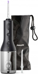 Aparat de curatare interdentara Philips Sonicare Power Flosser HX3806/33 QuadStream 2 capete 3 niveluri de intensitate husa Negru