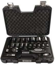 Set scule cu clichet 20 piese 1/2 toll otel crom vanadiu STROXX 