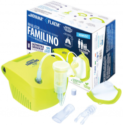Aparat aerosoli Novama Familino by Flaem nebulizator cu compresor masca copii si adulti fara ftalati si BPA Verde 