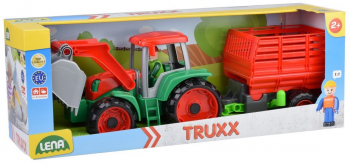 LENA TRUXX - TRACTOR CU FIGURINA SI REMORCA - 53 CM - 04428 
