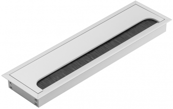 Doza trecere cablu dreptunghiulara metalica finisaj aluminiu 80x280 mm 
