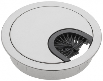 Suport doza trecere cablu metalica finisaj aluminiu cu perii D60 mm 