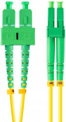 Cablu retea fibra optica cu lungime 2 m si conectori SC/APC-LC/APC Lanberg Z32306 SM DUPLEX 3.0MM G657A1 LSZH galben 