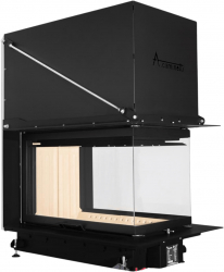 A-caminetti CRYSTAL MAX 3D - Focar Semineu 3 laturi vitrate 