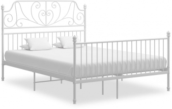 vidaXL Cadru de pat alb 160x200 cm metal 