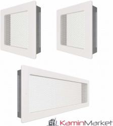 Set Grile Superior ventilatie - convectie semineu 2 x 17x17 cm 1 x 17x49 cm - Alb 