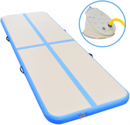 vidaXL Saltea gimnastica gonflabila cu pompa albastru 700x100x10cm PVC 
