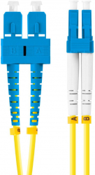 Cablu retea fibra optica cu lungime 1 m si conectori SC/UPC-LC/UPC Lanberg Z43315 SM DUPLEX 3.0MM G657A1 LSZH galben 