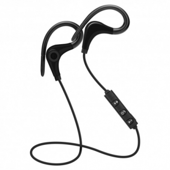 Casti Wireless Techstar and reg BT200 Bluetooth 4.1 HD Audio Rezistente la Transpiratie Comenzi pe Fir Negru 