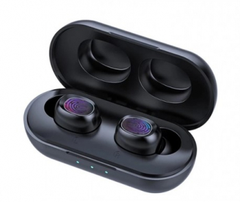 Casti Wireless TWS 50C Techstar and reg Bluetooth 5.0 Conexiune Instanta Waterproof IPX5 300mAh Touch Negru 