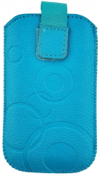 Husa universala tip saculet din piele ecologica Esperanza 90662 dimensiune M 125 x 75 x 15mm albastra deschis 