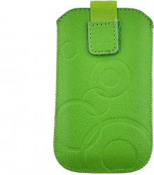 Husa universala tip saculet din piele ecologica Esperanza 90662 dimensiune M 125 x 75 x 15mm verde 
