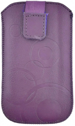 Husa universala tip saculet din piele ecologica Esperanza 90662 dimensiune M 125 x 75 x 15mm violeta