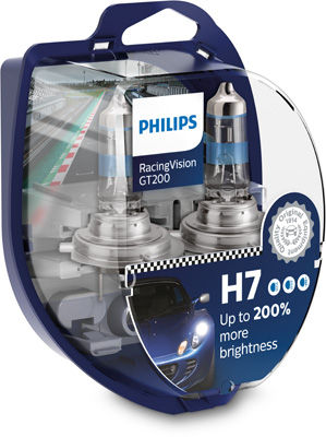 Set 2 Becuri auto Philips Racing Vision GT200 H7 12V 55W PX26D 