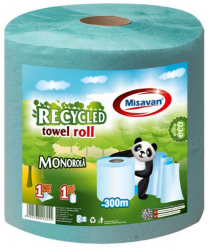 Prosop Hartie Monorola Misavan Verde 1 Strat Lungime Rola 300 mm/300 m 38 g/m² Dimensiune Foaie 250x340 mm