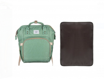 Rucsac multifunctional scutece si biberoane pentru bebelusi si mamici dotat cu mini saltea de schimbat scutece Verde JMB-BBL5511 