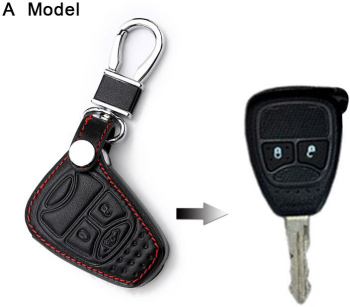 Husa cheie piele Jeep Wrangler Compass Liberty Patriot Grand Cherokee Chrysler 300 PT Cruiser Sebring Dodge 