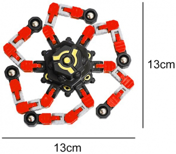 Jucarie interactiva anti-stres Fidget Spinner Transformars rosu + 3 ani 