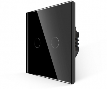 Intrerupator Dublu variator cu Touch din Sticla LUXION Negru 