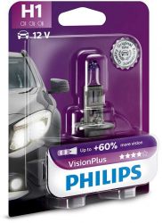Bec auto Philips H1 VisionPlus +60 12V 55W 