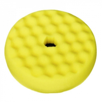 Burete polish Mediu galben valurit cu fata dubla 3M Quick Connect 150mm 