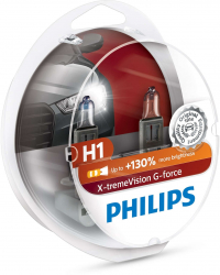 Set 2 becuri auto Philips H1 55W 12V X-TREME VISION G-FORCE +130 