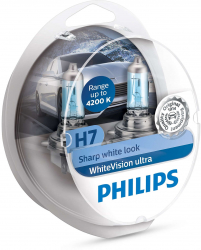 Set 2 Becuri auto Philips H7 White Vision Ultra 4200K 12V 55W 