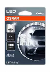 Set 2 Becuri Led Interior 12v W5w Cool White Ledriving Standard Bli Osram Alb 
