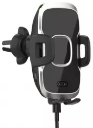 Suport telefon auto smart cu incarcare wireless Fast Charge si fixare in grila de ventilatie 