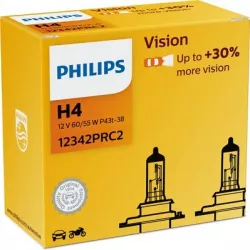 Set 2 Becuri Far H4 P43t 60/55w 12v Vision Philips 