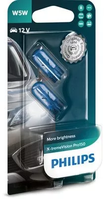 Set 2 Becuri Fara Soclu W5W 12v Blister X-Treme Vision Pro150 Philips 