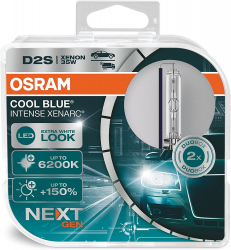 Set 2 Bec auto XENON D2S Osram Xenarc Original Cool Blue Intense Next Gen +150 85V 35W 