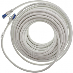 Cablu ecranat S / FTP Lanberg 42736 cat.6A mufat 2xRJ45 lungime 20 m AWG 26 500 MHz LSZH de legatura retea ethernet alb 