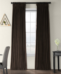 Draperie din catifea cu rejansa din bumbac tip fagure Madison 200x230 cm densitate 700 g/ml Maro inchis 1 buc 