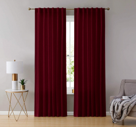 Draperie din catifea cu rejansa transparenta cu ate pentru galerie Madison 150x230 cm densitate 700 g/ml Burgundy 1 buc 