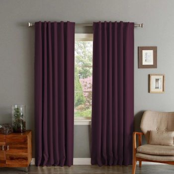 Draperie din catifea cu rejansa transparenta cu ate pentru galerie Madison 200x230 cm densitate 700 g/ml Mulberry 1 buc 
